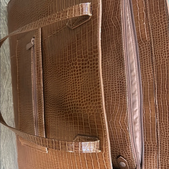 BEIS Brown Croc-Embossed Tote Bag with Shoulder Strap - Picture 8 of 10